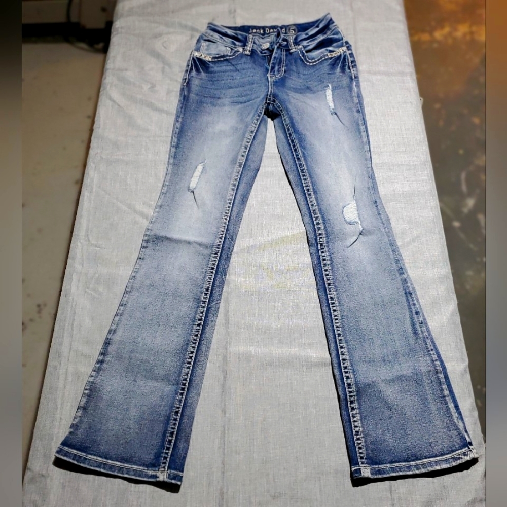 Jack David Womens bootcut jeans, Sparkle butt, Size 5